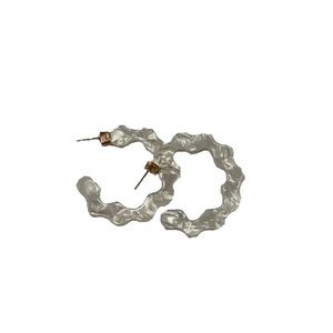 Classy White Hoop Earrings